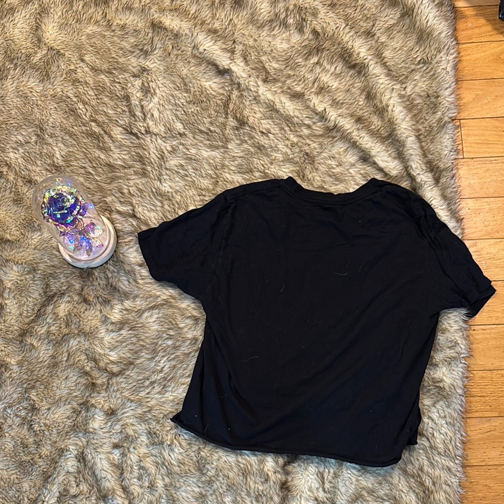 Prince Estate Black Purple Rain Crop Top T-Shirt Women’s Size M Medium Cropped - Picture 4 of 4
